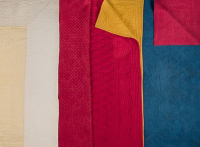 Lot 512 - Quilt. A French quilt, 19th century, & 3 other quilts