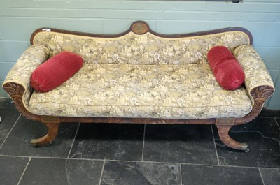 Lot 642 - Sofa. A Regency mahogany frame sofa