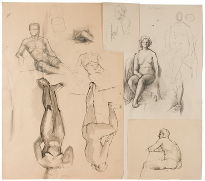 Lot 244 - English School. A collection of 16, mainly figure studies, circa 1940, various mediums