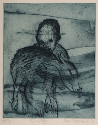 Lot 415 - Hodgkinson (Frank George, 1919-2001). Pig and Boy, 1984, etching
