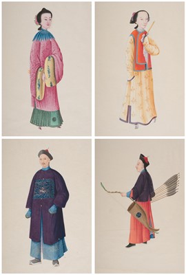 Lot 181 - Chinese School. Four fine watercolours of Chinese costumes, probably mid-19th century