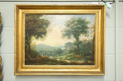 Lot 21 - Pugh (Herbert, fl. 1758-1788). Pastoral scene with 2 figures and livestock, 1761