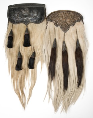 Lot 674 - Sporrans. Two Victorian horsehair sporrans