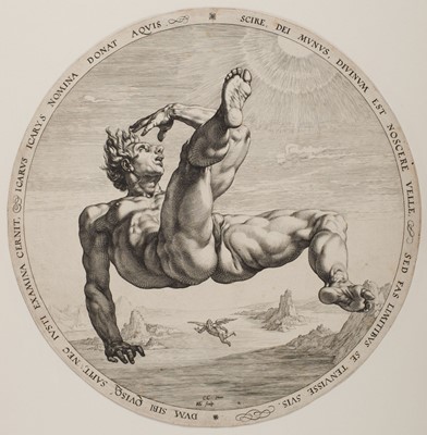Lot 63 - Goltzius (Hendrick, 1558-1617). Icarus, from The Four Disgracers series, 1588