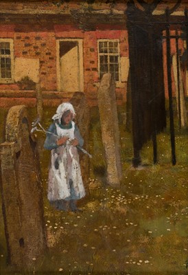 Lot 200 - Fletcher (William Teulon Blandford, 1858-1936). Village Girl in a Churchyard