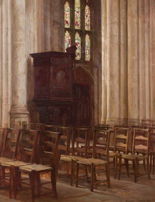 Lot 198 - Fletcher (William Teulon Blandford, 1858-1936). Part of the Great Nave of Winchester Cathedral, 1902