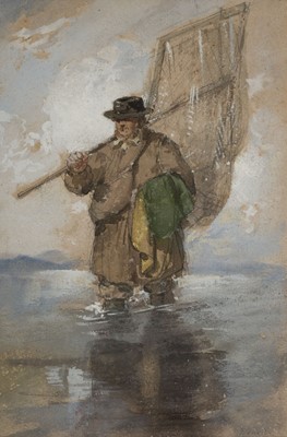 Lot 148 - Faed (Thomas, 1826-1900). Old Fisherman with Shrimping Net