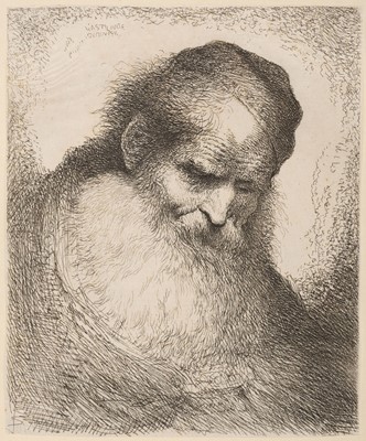 Lot 77 - Castiglione (Giovanni Benedetto, 1609-1664). Bearded Man with Skull Cap..., 1648-50