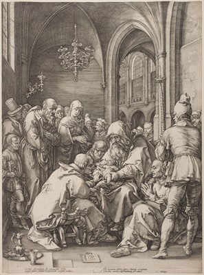 Lot 68 - Goltzius (Hendrick, 1558-1617). The Circumcision, from the Birth and Early Life of Christ, 1594