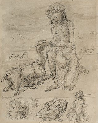 Lot 253 - Ehrlich (Georg, 1897-1966). "The Goat shepherd" illustration for The Young King by Oscar Wilde