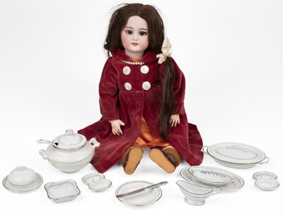 Lot 361 - Nursery Ceramics. A 23-piece children's miniature enamel tea service, circa 1890