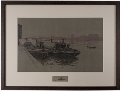Lot 121 - Aldin (Cecil). London Bridge and Thames Barges, circa 1925
