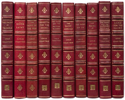 Lot 709 - Charteris (Leslie). A set of 10 'Saint' novels, rebound in half-morocco, 1959-1979