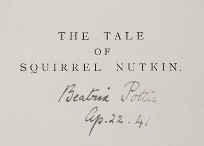 Lot 453 - Potter (Beatrix). The Tale of Squirrel Nutkin, after 1919, signed by the author