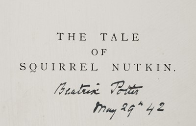 Lot 454 - Potter (Beatrix). The Tale of Squirrel Nutkin, after 1919, signed by the author