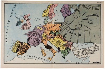 Lot 75 - Europe. Low (David), Untitled Satirical Map of Cold War Europe, The Picture Post, 1952