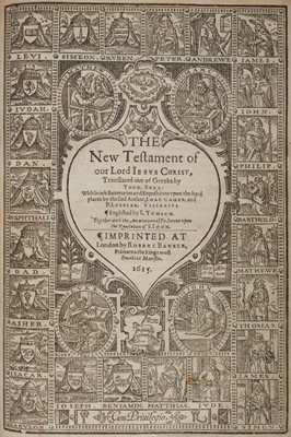 Lot 222 - Bible [English]. The Bible: That is, the Holy Scriptures..., 1615