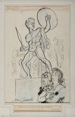 Lot 636 - Lancaster (Osbert, 1908-1986). 'Suppose he Starts to do His Thing', 29.iv.71, pen and ink