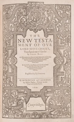 Lot 220 - Bible [English]. [The Bible, that is, the Holy Scriptures..., 1610]