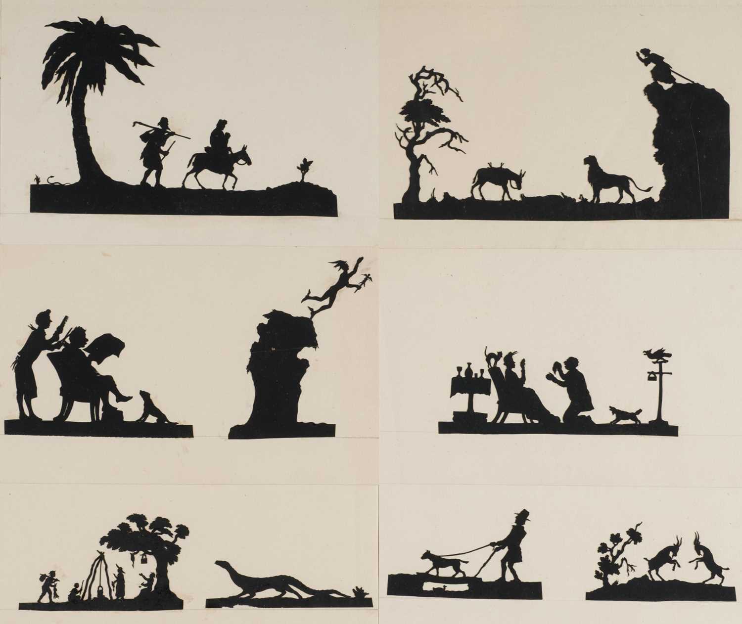 Lot 356 - Scissor Cuts Pictures. A small collection of 15 delicate scissor cut pictures, mid 19th century