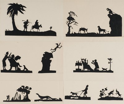 Lot 356 - Scissor Cuts Pictures. A small collection of 15 delicate scissor cut pictures, mid 19th century