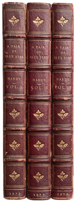 Lot 416 - Hardy (Thomas). A Pair of Blue Eyes, 3 volumes, 1st edition in book form, 1873