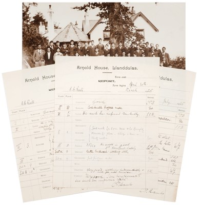 Lot 767 - Waugh (Evelyn). A group of three Arnold House prep school reports initialled ‘E.W.’, 1925