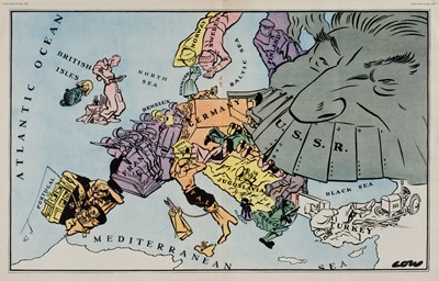 Lot 76 - Europe. Low (David), Untitled Satirical Map of Cold War Europe, The Picture Post, 1952