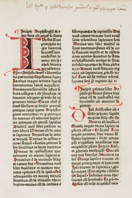 Lot 213 - Magni (Jacobus). Sophologium, [Basel: Johann Solidi (Schilling), not after 29 September 1473]