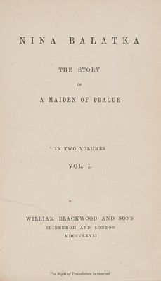 Lot 407 - Trollope (Anthony). Nina Balatka, 2 volumes, 1st edition, 1867