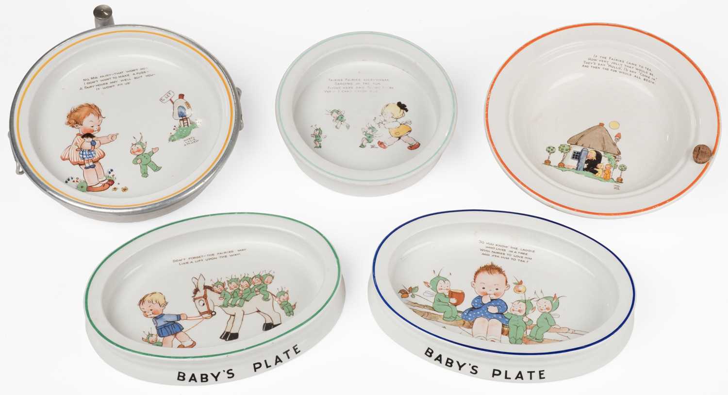 Lot 366 - Attwell (Mabel Lucie). Children's Warming Plates, Shelley Potteries, circa 1930