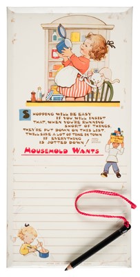 Lot 511 - Attwell (Mabel Lucie). 'Household Wants' Kitchen Memo Board, circa 1950