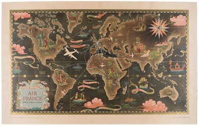 Lot 98 - Boucher (Lucien). Air France, Reseau Aerien Mondial, Paris, 1948