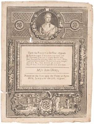 Lot 245 - Frost Fair Broadside. Upon the Frost in the Year 1739-40
