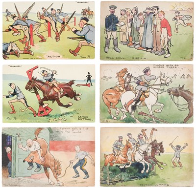 Lot 301 - Browne (Tom, 1870-1910). A group of 6 original pen and ink and watercolour postcard designs