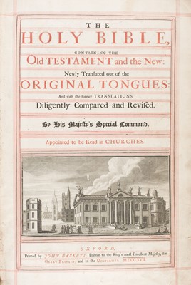 Lot 240 - Bible [English]. The Holy Bible, Containing the Old Testament and the New, Oxford, 1717