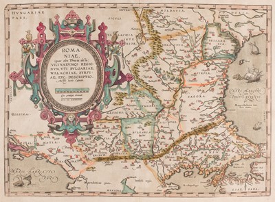 Lot 136 - Ortelius (Abraham). Romaniae, (quae olim Thracia dicta) ..., [1606]