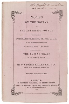 Lot 28 - Ross (James Clark & William Jackson Hooker). Notes on the Botany of the Antarctic Voyage, 1843