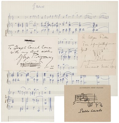 Lot 289 - Autograph Musical Quotations Signed. A group of 4 AMQS by string players of the 20th century