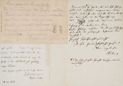 Lot 284 - Wagner (Siegfried, 1869-1930). Autograph Letter Signed, 1926 + 2 others related