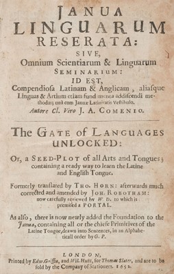 Lot 221 - Comenius (Johann Amos). Janua linguarum reserata..., The Gate of Languages Unlocked, 1652