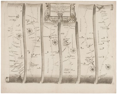 Lot 134 - Ogilby (John). A collection of 69 strip road maps, circa 1675