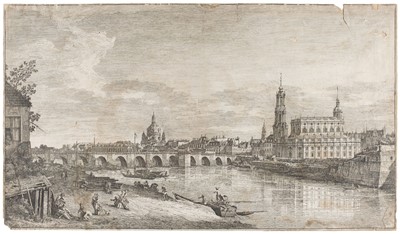 Lot 157 - Bellotto (Bernardo, detto Canaletto). Two Views of Dresden, circa 1749