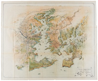 Lot 143 - Sydney. Birds Eye View of the Port of Sydney, Sydney Harbour Trust, 1919