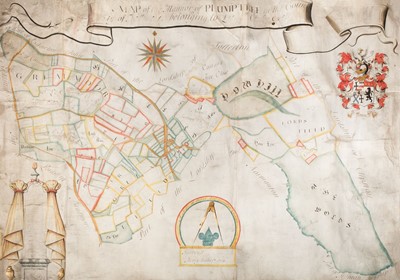 Lot 107 - Estate Plan. Walker (Henry, Surveyor), Map of the Mannor of Plumptree..., 1719