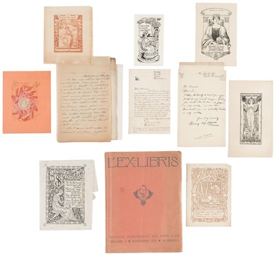 Lot 400 - Crane (Walter, 1845-1915). A small archive of bookplates and related correspondence, 1898-1914