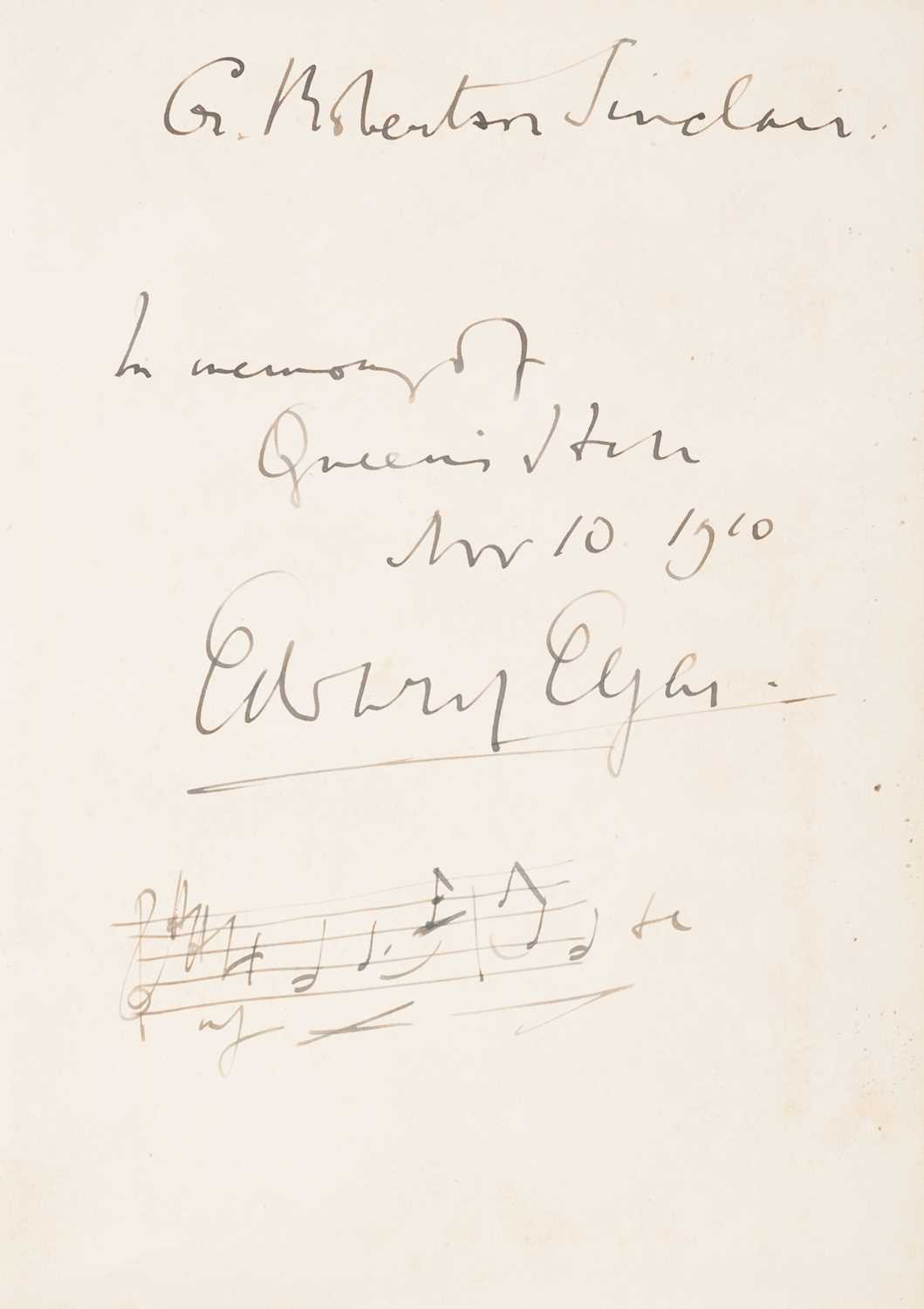 Lot 280 - Elgar (Edward, 1857-1934). Concerto for Violin and Orchestra, [1910], signed presentation copy