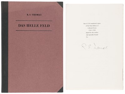 Lot 449 - Thomas (R. S., 1913-2000). Das Helle Feld [The Bright Field], Schondorf am Ammersee: Babel, 1995