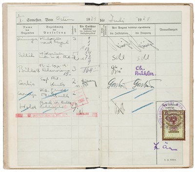 Lot 328 - Schlick (Moritz). Signed student's educational passport for John Stonborough, 1931