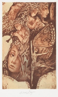 Lot 406 - Czechoslovakia and Hungary. A collection of 108 ex libris..., 20th century